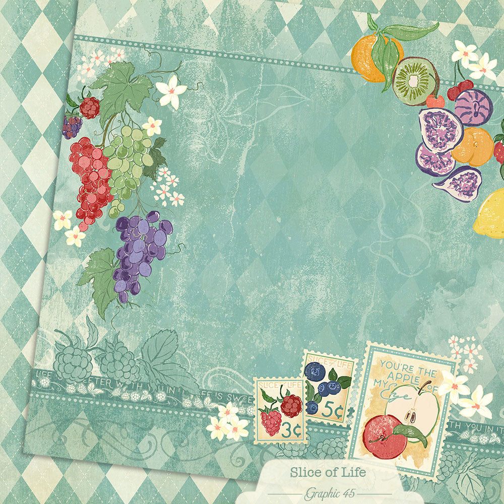 Graphic 45 - Slice Of Life Collection - 12 x 12 Double Sided Paper - Summer Salad Layout