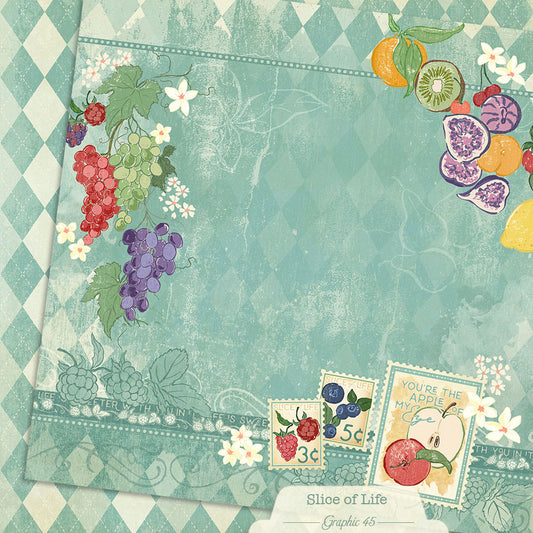 Graphic 45 - Slice Of Life Collection - 12 x 12 Double Sided Paper - Summer Salad Layout