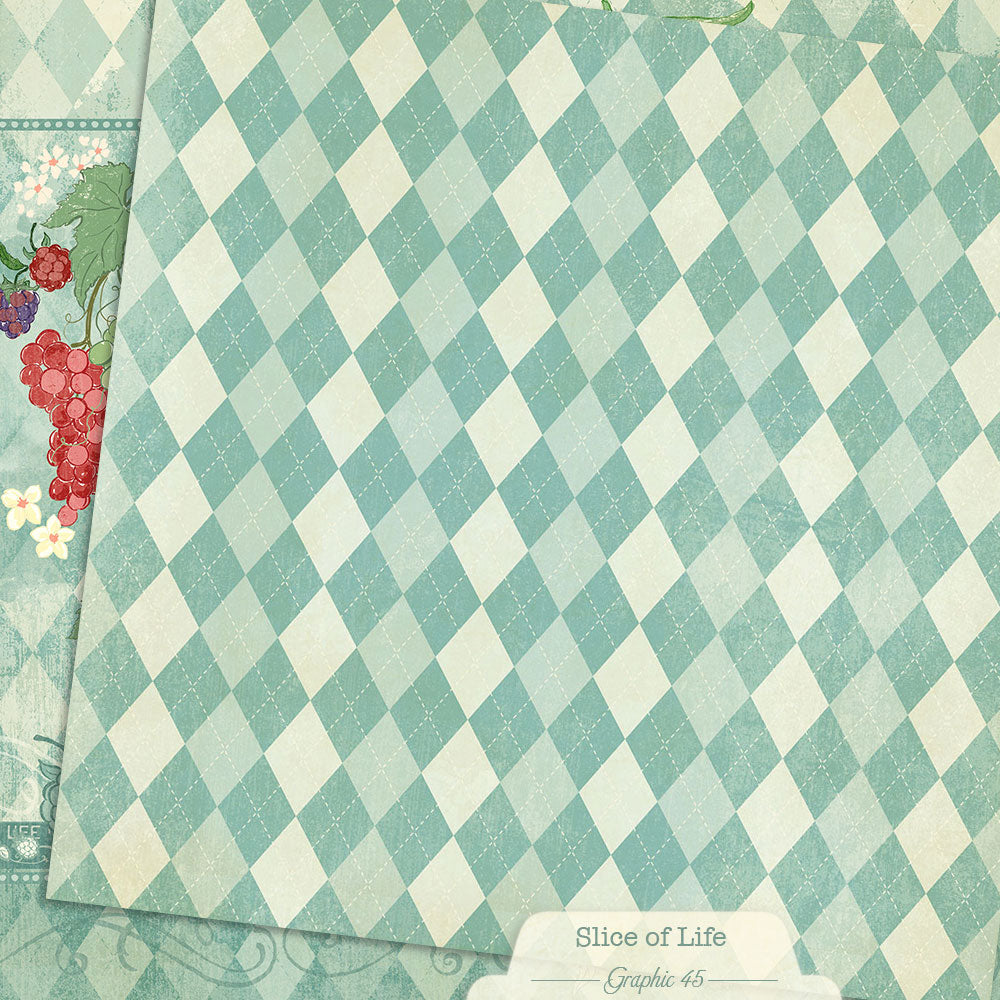 Graphic 45 - Slice Of Life Collection - 12 x 12 Double Sided Paper - Summer Salad Layout