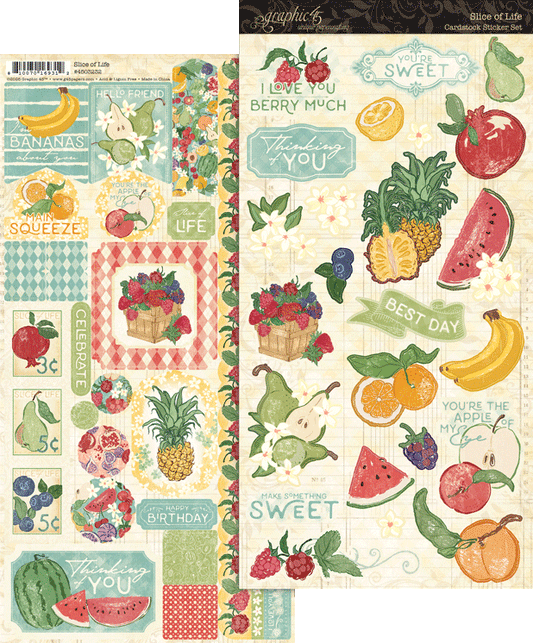 Graphic 45 - Slice Of Life Collection - Cardstock Sticker Set