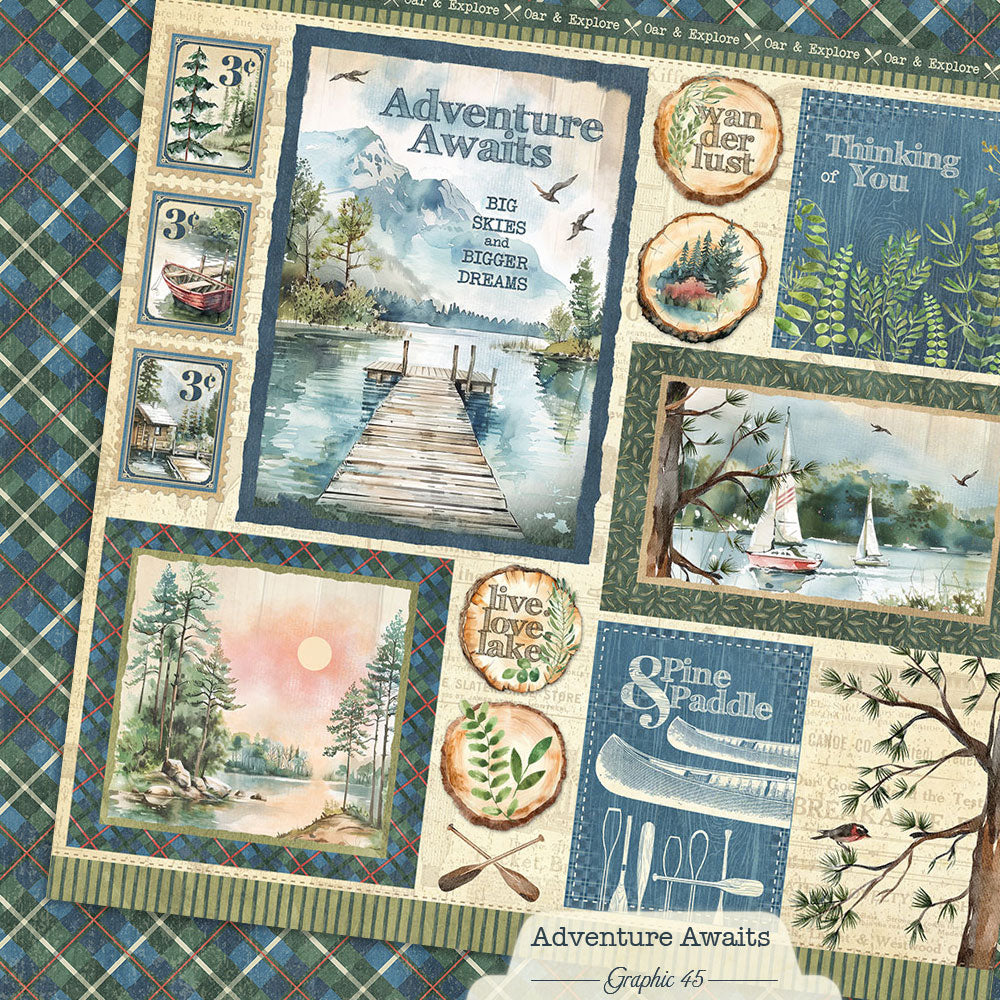 Graphic 45 - Adventure Awaits Collection - 12 x 12 Double-Sided Paper - Signature Cut Apart