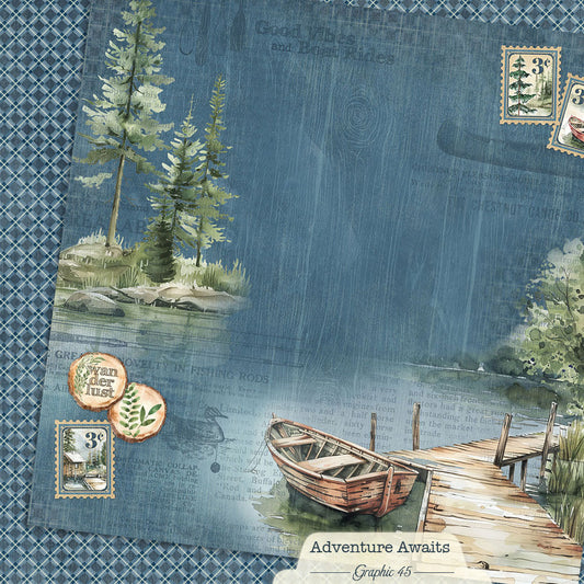 Graphic 45 - Adventure Awaits Collection - 12 x 12 Double-Sided Paper - Dock Layout