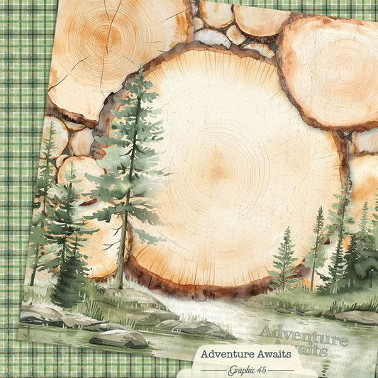 Graphic 45 - Adventure Awaits Collection - 12 x 12 Double-Sided Paper - Woodland Layout