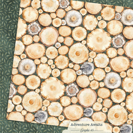 Graphic 45 - Adventure Awaits Collection - 12 x 12 Double-Sided Paper - Tree Rings