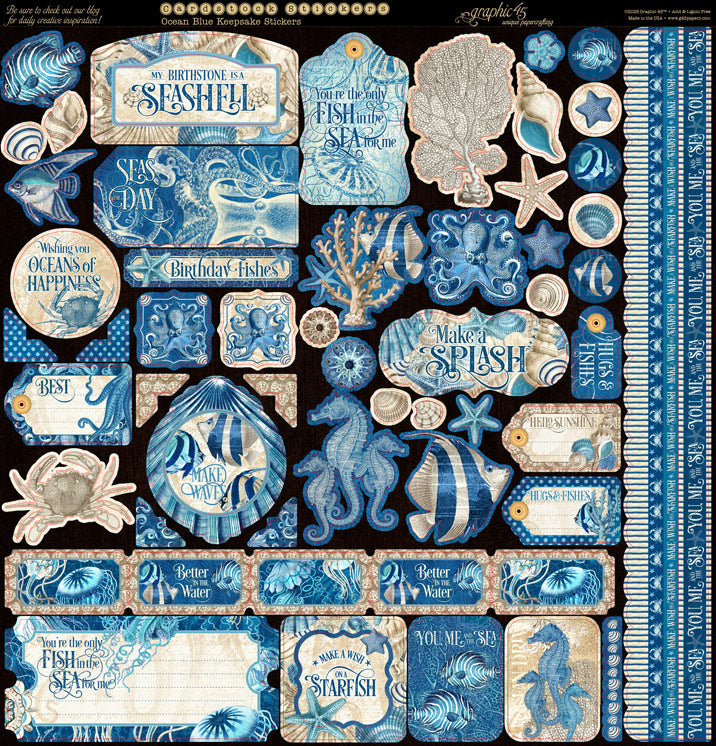 Graphic 45 - Keepsake Edition With Exclusive Metal Die Set - Ocean Blue