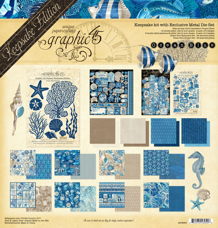 Graphic 45 - Keepsake Edition With Exclusive Metal Die Set - Ocean Blue