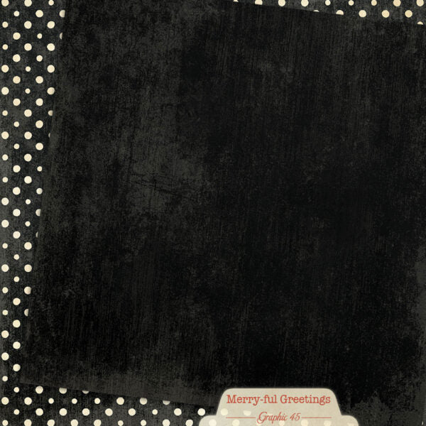 Graphic 45 - Merry-ful Greetings Collection - 12 x 12 Double Sided Paper - Charcoal Black Patterns And Solids