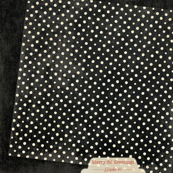Graphic 45 - Merry-ful Greetings Collection - 12 x 12 Double Sided Paper - Charcoal Black Patterns And Solids