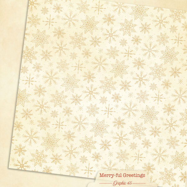 Graphic 45 - Merry-ful Greetings Collection - 12 x 12 Double Sided Paper - Winter White Patterns And Solids