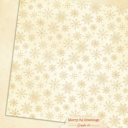 Graphic 45 - Merry-ful Greetings Collection - 12 x 12 Double Sided Paper - Winter White Patterns And Solids