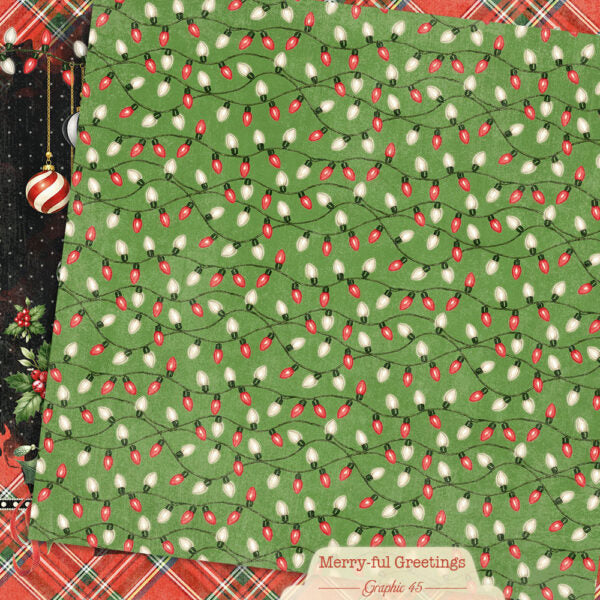 Graphic 45 - Merry-ful Greetings Collection - 12 x 12 Double Sided Paper - Snowman Layout