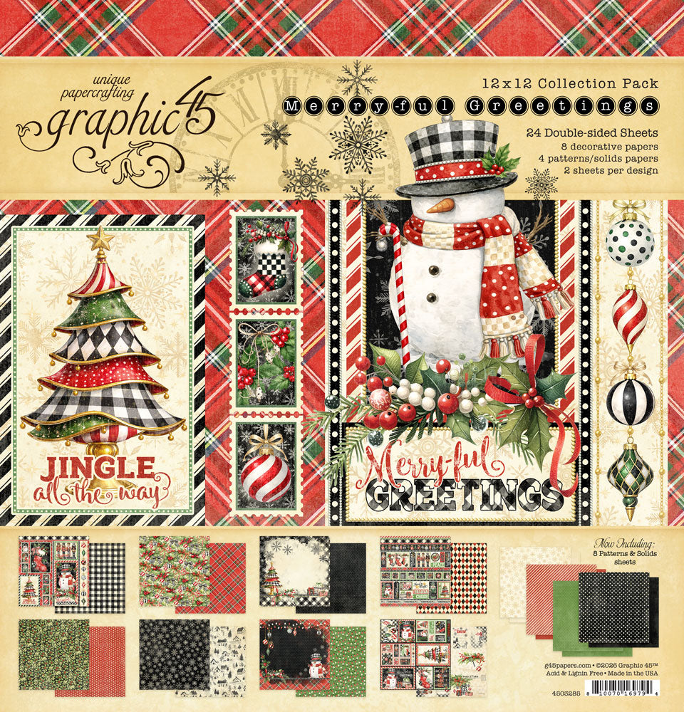 Graphic 45 - Merry-ful Greetings Collection - 12×12 Collection Pack