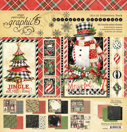 Graphic 45 - Merry-ful Greetings Collection - 12×12 Collection Pack
