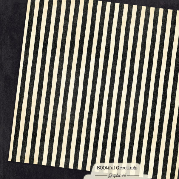 Graphic 45 - BOOtiful Greetings Collection - 12 x 12 Double Sided Paper - Patterns and Solids - Onyx Black