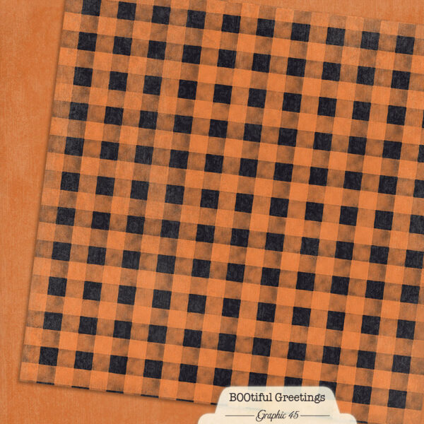 Graphic 45 - BOOtiful Greetings Collection - 12 x 12 Double Sided Paper - Patterns and Solids - Rusty Orange