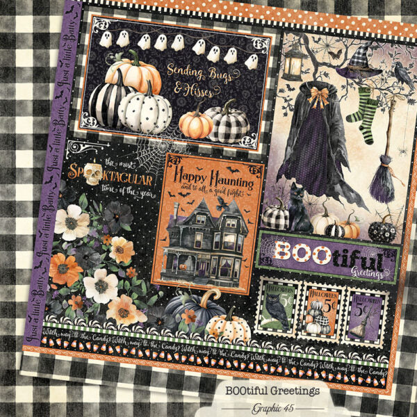 Graphic 45 - BOOtiful Greetings Collection - 12 x 12 Double Sided Paper -Signature Cut Apart