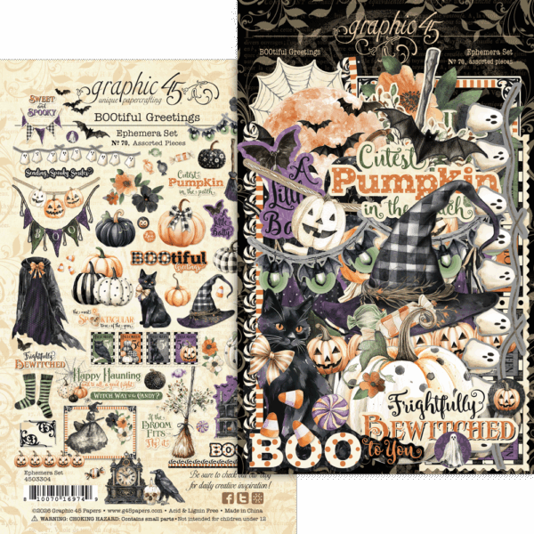 Graphic 45 - BOOtiful Greetings Collection - Ephemera