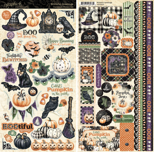 Graphic 45 - BOOtiful Greetings Collection - Cardstock Stickers