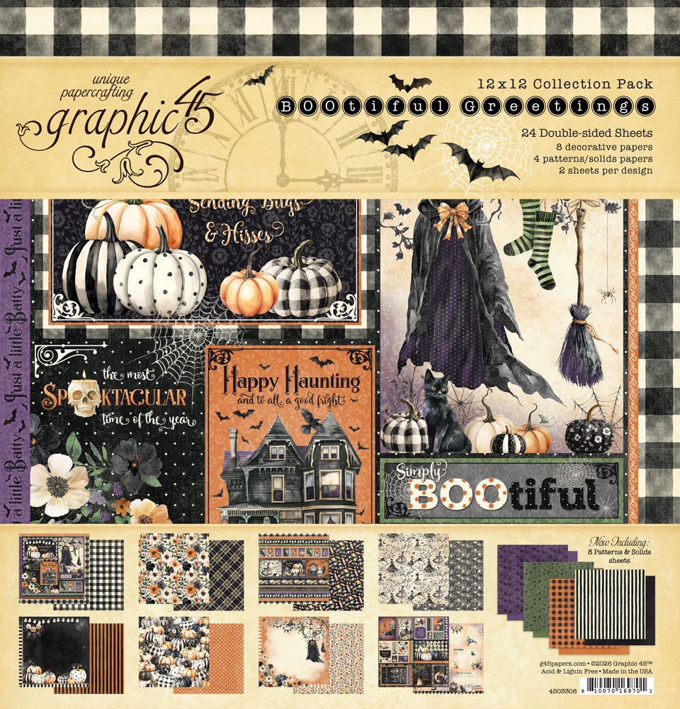 Graphic 45 - BOOtiful Greetings Collection - 12 x 12 Collection Pack