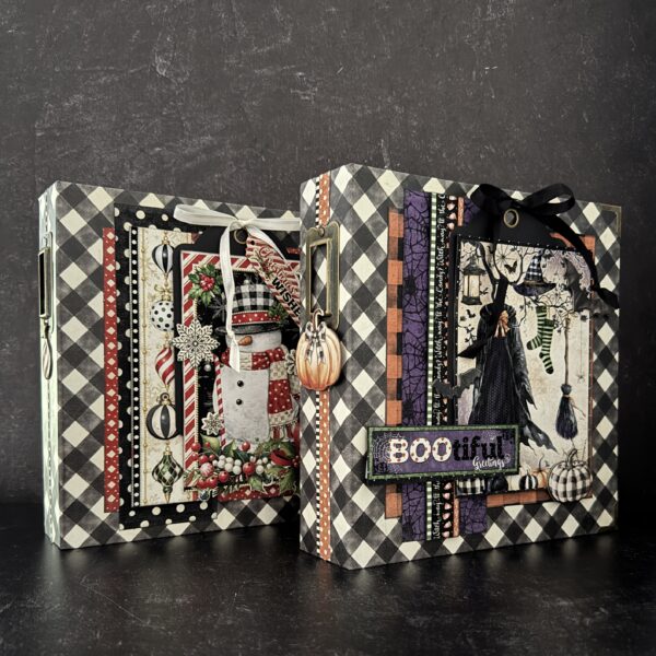 Graphic 45 - Binder Album With Interactive Pages - Black Check