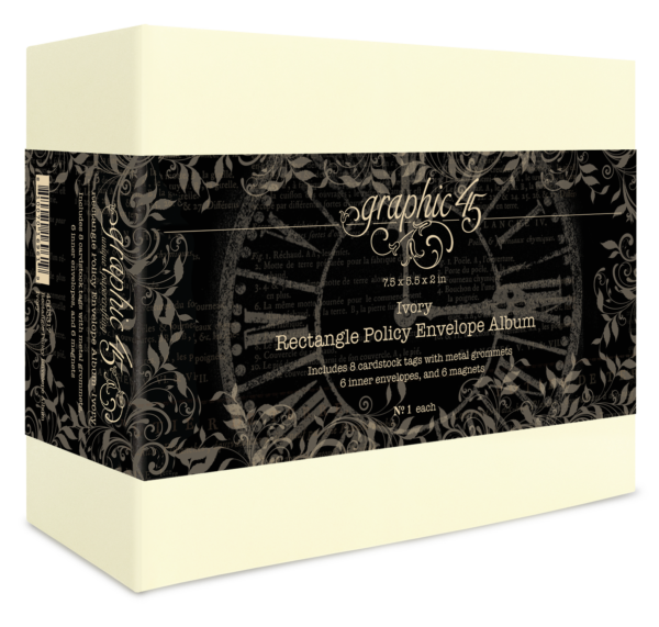 Graphic 45 - Rectangle Policy Envelope Album — Ivory