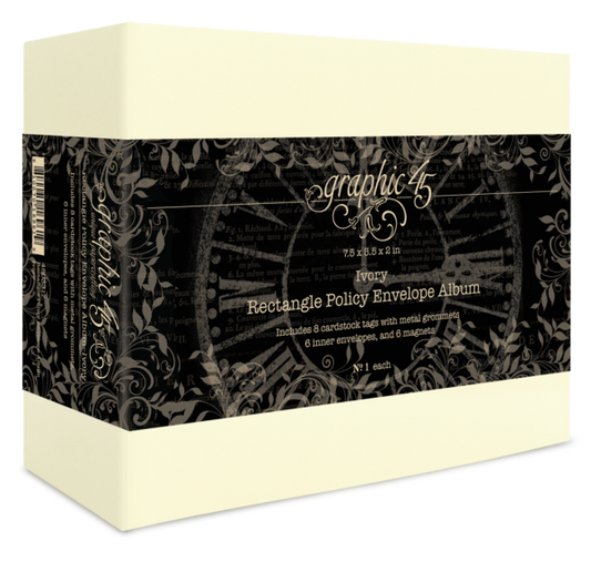 Graphic 45 - Rectangle Policy Envelope Album — Ivory