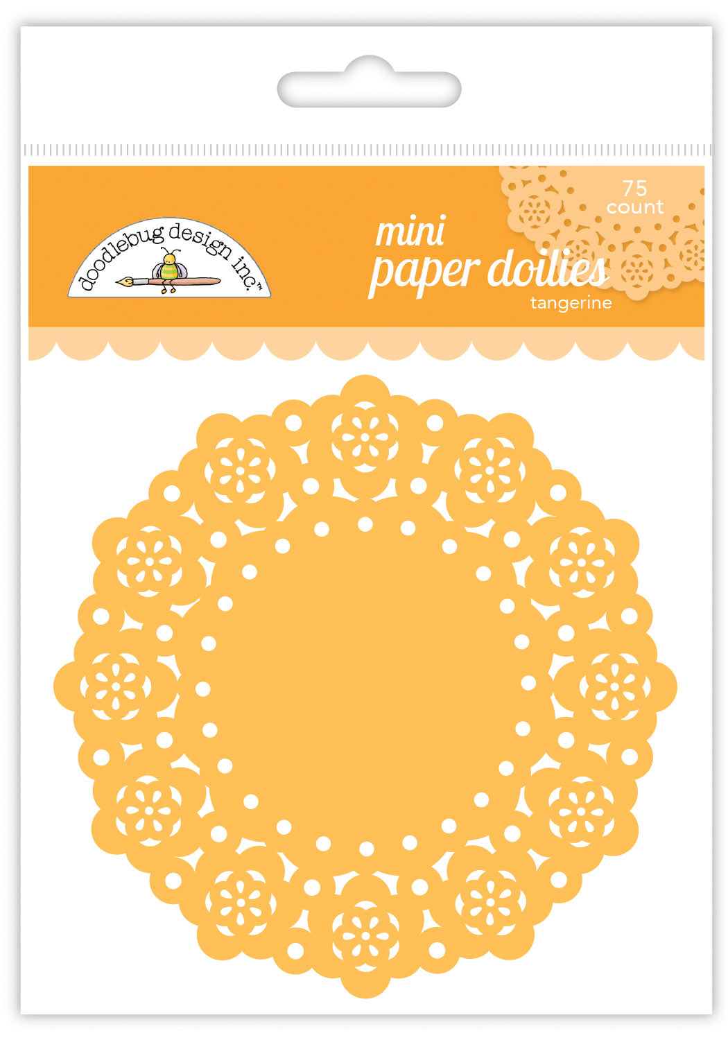 Doodlebug Design - Paper Doilies - Mini - Tangerine