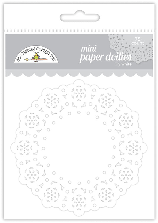 Doodlebug Design - Paper Doilies - Mini - Lily Wnite