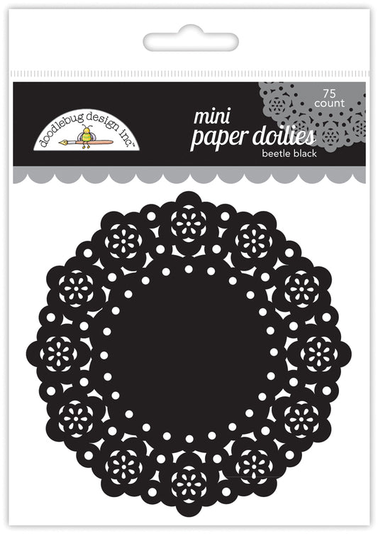 Doodlebug Design - Paper Doilies - Mini -Beetle Black