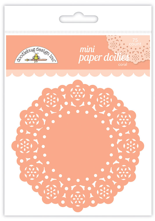Doodlebug Design - Paper Doilies - Coral