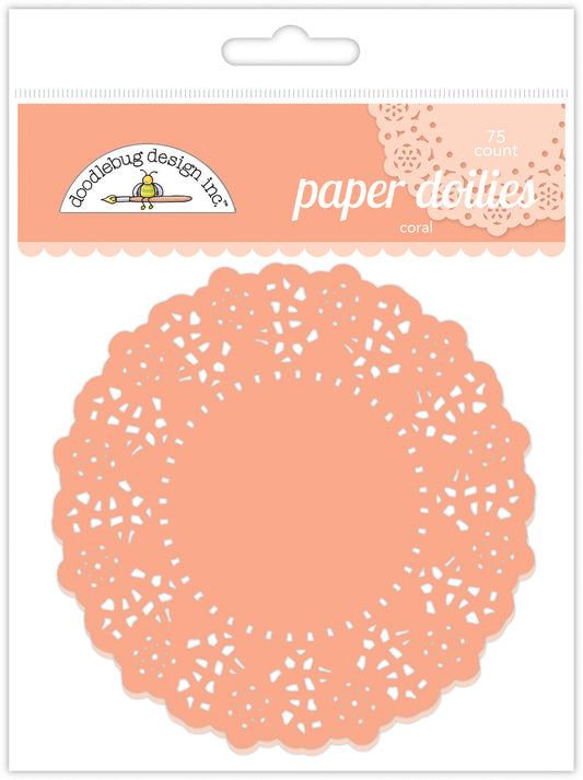 Doodlebug Design - Paper Doilies - Coral