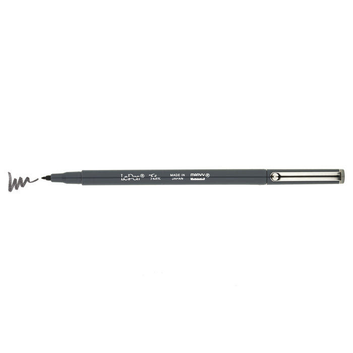 Marvy Le Pen Flex - Marker Pen - Brush Tip - Dark Grey