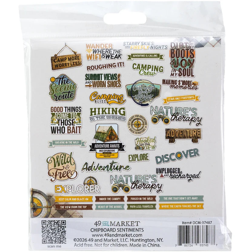 49 and Market - Campfire Memories Collection - Chipboard Sentiments