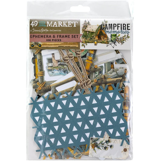 49 and Market - Campfire Memories Collection - Ephemera And Frame Set