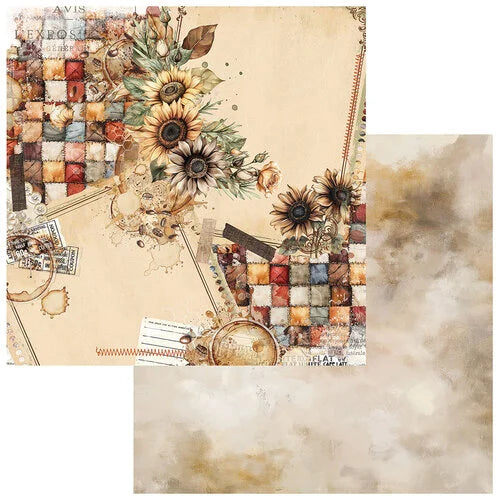 49 and Market - Country Heart Cafe Collection - 12 x 12 Double Sided Paper - Daily Brew