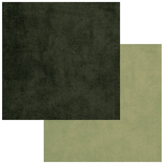 Two square samples of dark green and olive green fabric textures.