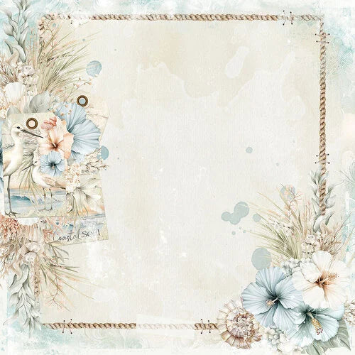Decorative floral design with a central blank space on a light background