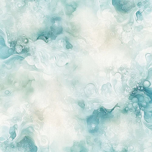 Abstract pattern of light blue and white colors with swirling textures.