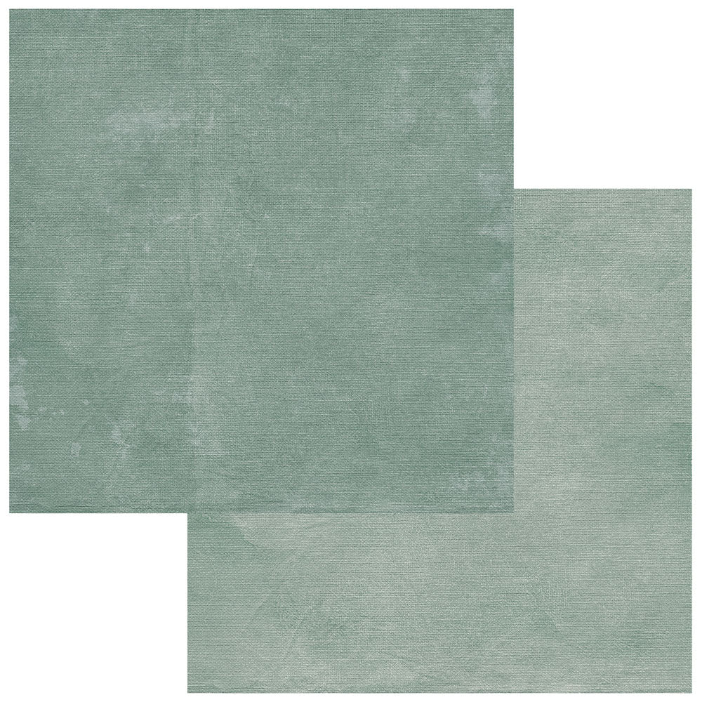 Two overlapping square tiles in a muted sage green color with a subtle textured finish, shown against a plain white background.