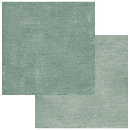 Two overlapping square tiles in a muted sage green color with a subtle textured finish, shown against a plain white background.