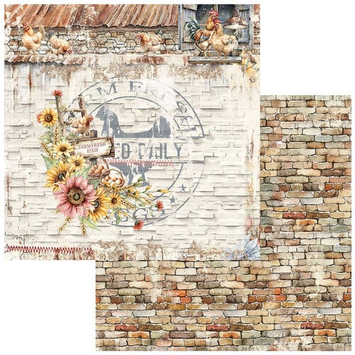 49 and Market - Whispering Way Collection - 12 x 12 Double-Sided Scrapbook Paper - Farm Fresh