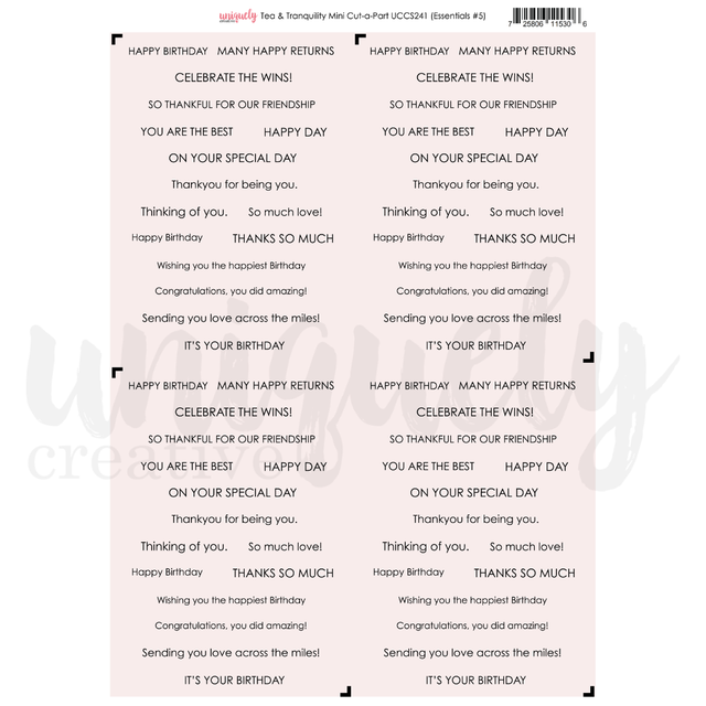 Uniquely Creative - Tea And Tranquility Collection - Cut-a-Part Sheet - Mini