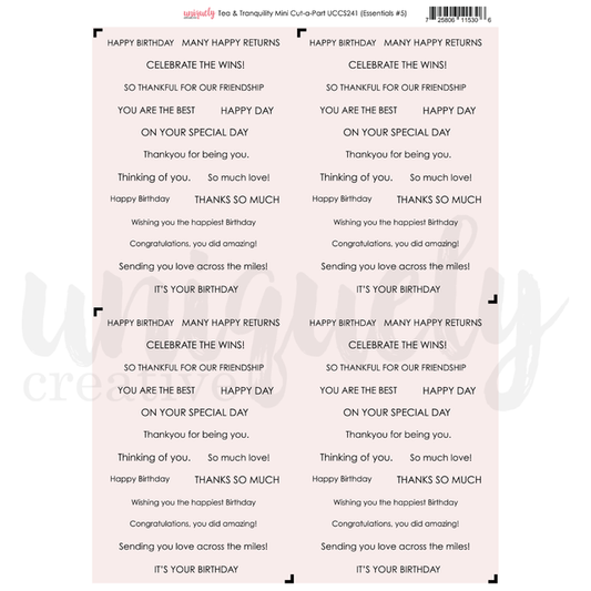 Uniquely Creative - Tea And Tranquility Collection - Cut-a-Part Sheet - Mini