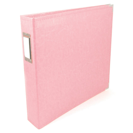 We R Memory Keepers -  12"X12" Classic Leather D-Ring Album - Pretty Pink