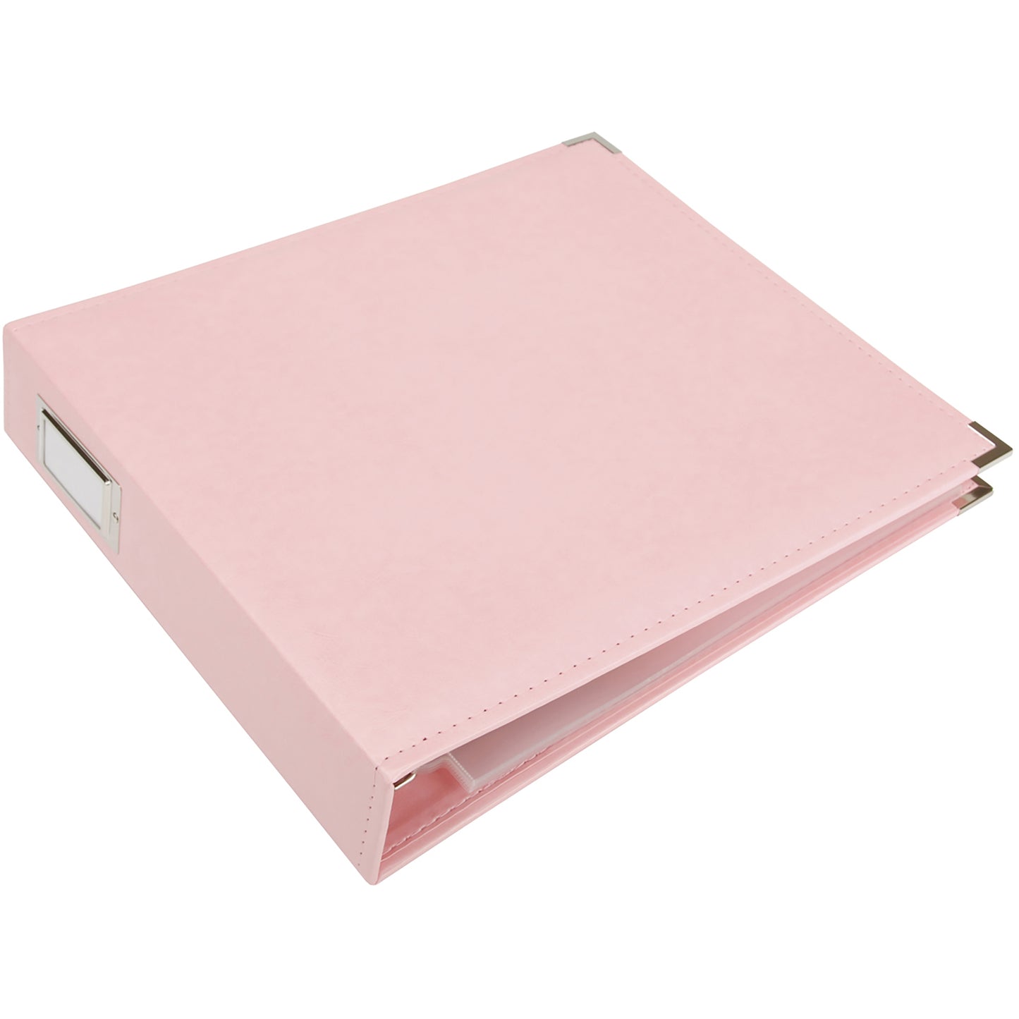 We R Memory Keepers -  12"X12" Classic Leather D-Ring Album - Pretty Pink
