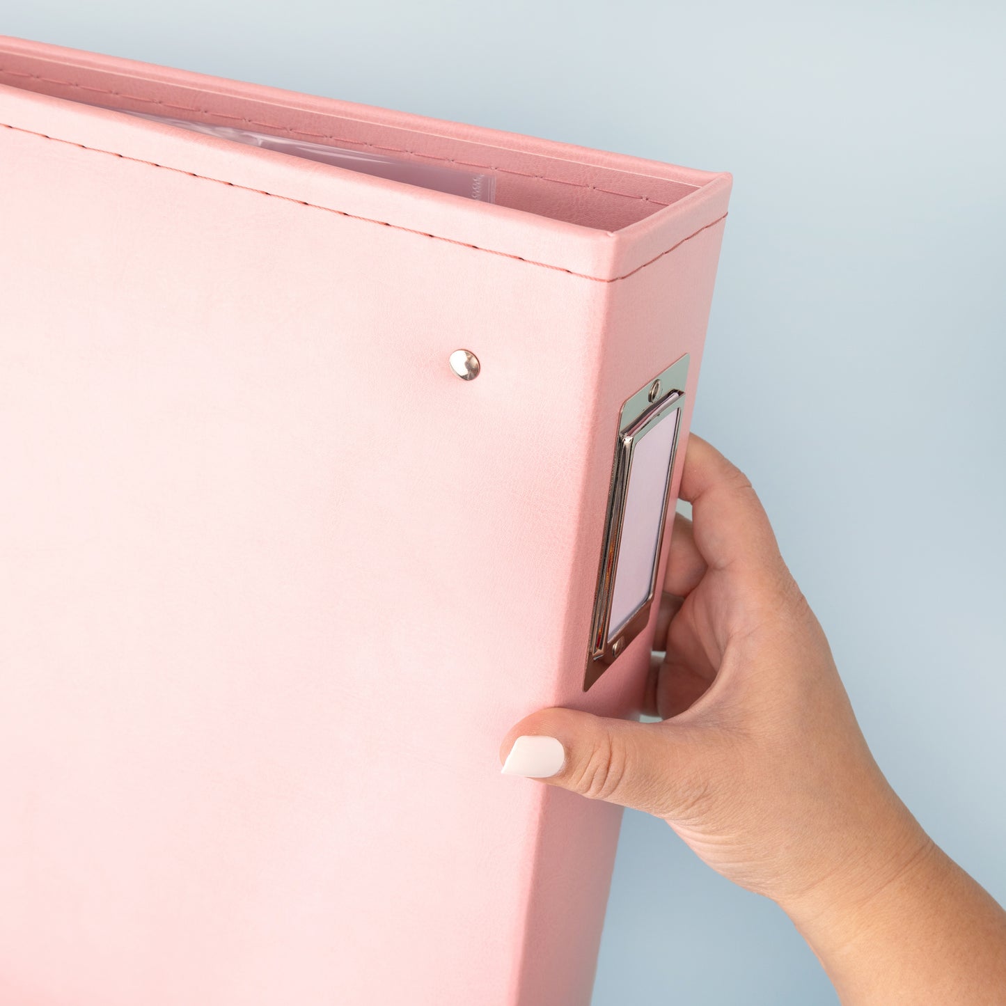 We R Memory Keepers -  12"X12" Classic Leather D-Ring Album - Pretty Pink