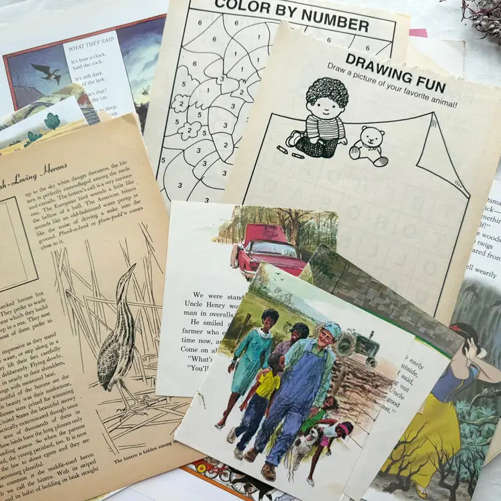 A House Of Books - Vintage Children's Page Pack For Paper Crafting