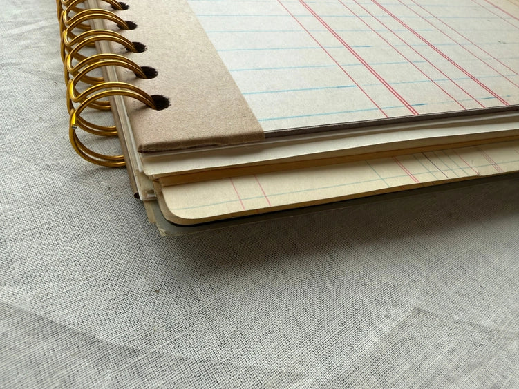 A House Of Books - Vintage Mixed Media Journal- 9x12 Inch Art Journal