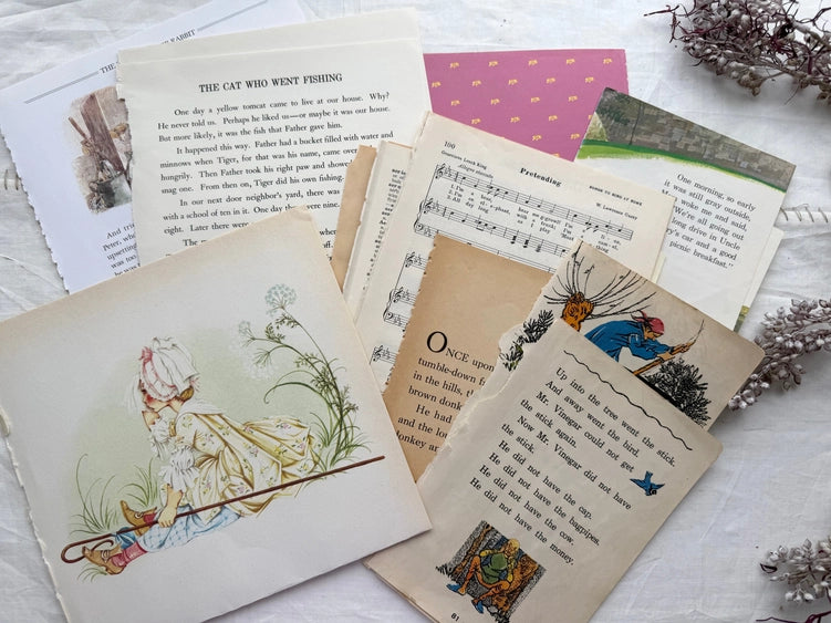 A House Of Books - Vintage Children's Page Pack For Paper Crafting