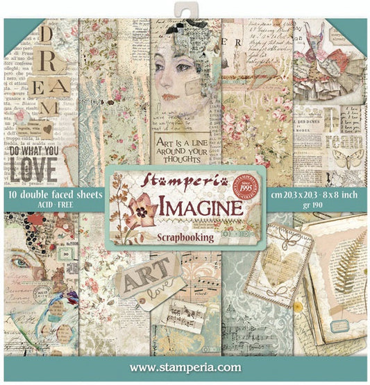 Stamperia - Imagine Collection - 8 x 8  Paper Pad